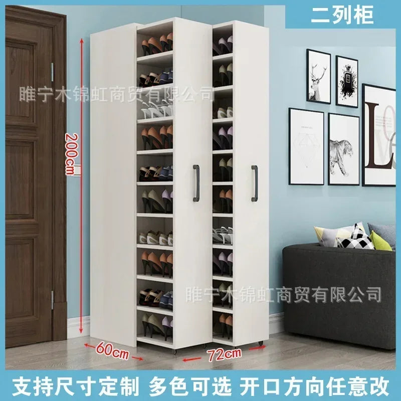 Sliding dustproof shoe cabinet, large capacity wheeled side pull shoe rack storage drawer type seam storage cabinet at...