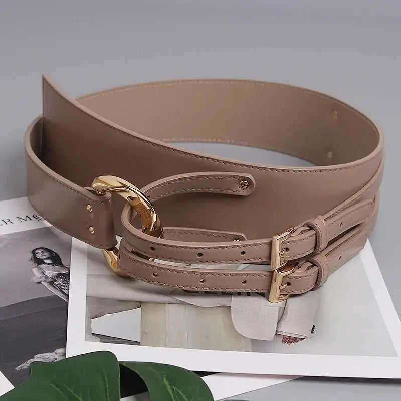 LANMREM Fashion PU Leather Belt Irregular Cowhide Waist Women's Decorative Suit Dress Sweater Waist Belts 2025 New...
