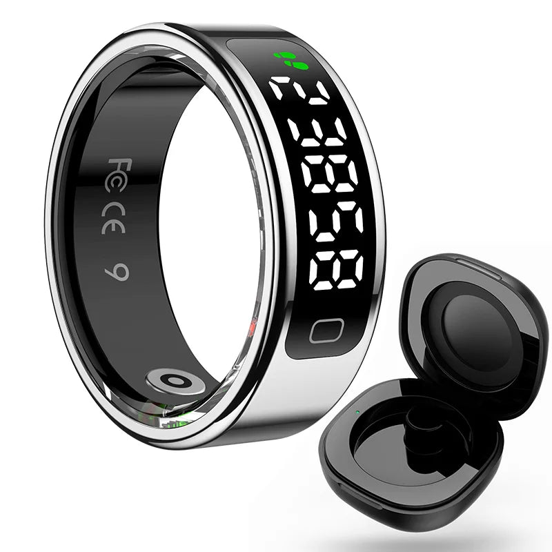 R11C Smart Ring Men Women Display Screen Gesture Swipe Video Smartring Waterproof Heart Rate Sleep Monitor Qring for Android IOS