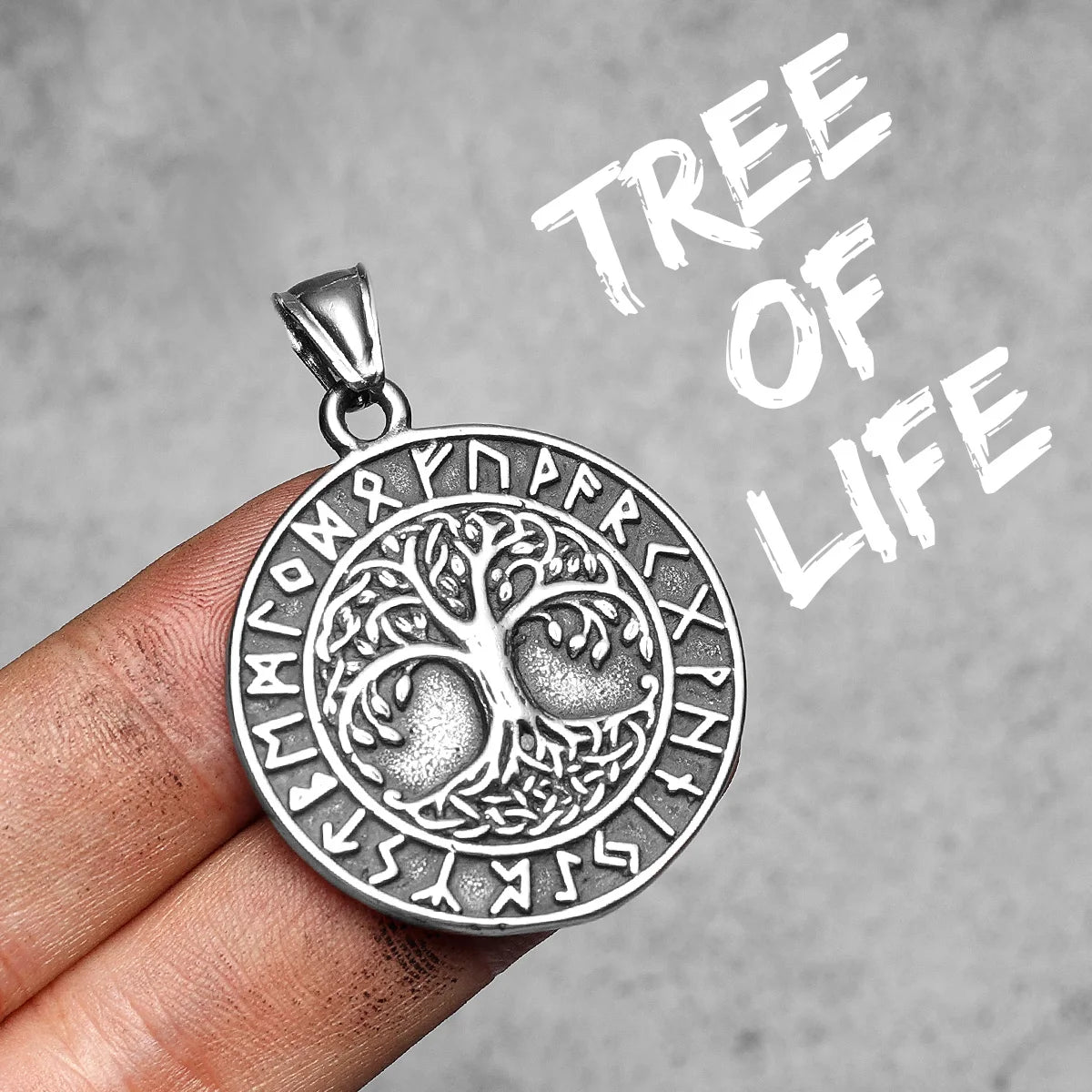 Tree Of Life Men Necklaces Pendant Stainless Steel Jewelry For Viking Symbol Male Women Punk Hip Hop Accessories Gifts Wholesale