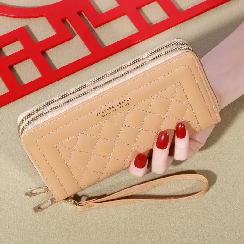 Long Women's Wallet Female Purses Tassel Coin Purse Card Holder Wallets Double Zipper Pu Leather Clutch Luxury Money Phone Bag