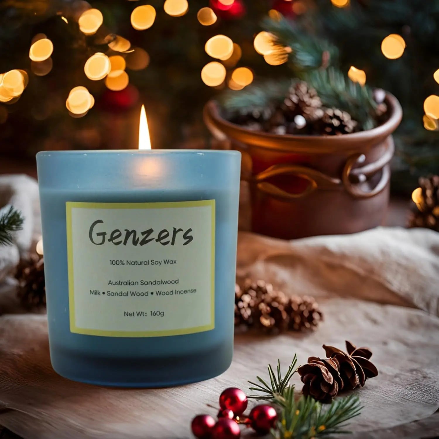 Australian Sandalwood Musk Scented Candle Gift,Birthday Gift for Men,Spring Aromatherapy Home Fragrance,36 Hours Clean Burning