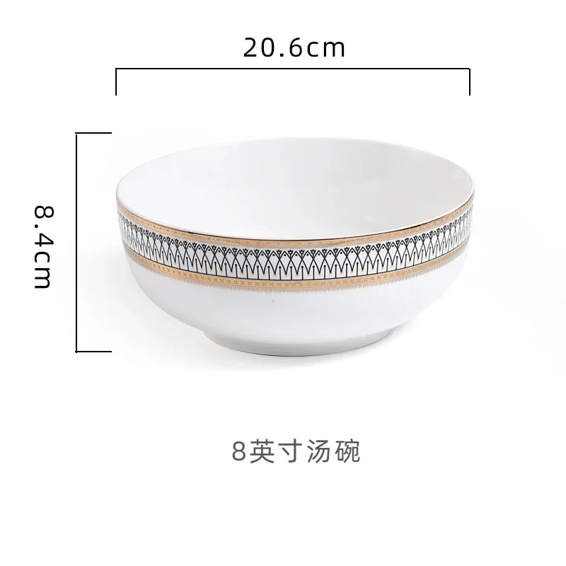European Ceramic Steak Plates Household Tableware Golden Bead Ceramic Plates Western Food Plate Banquet Dessert Plates Kitchen