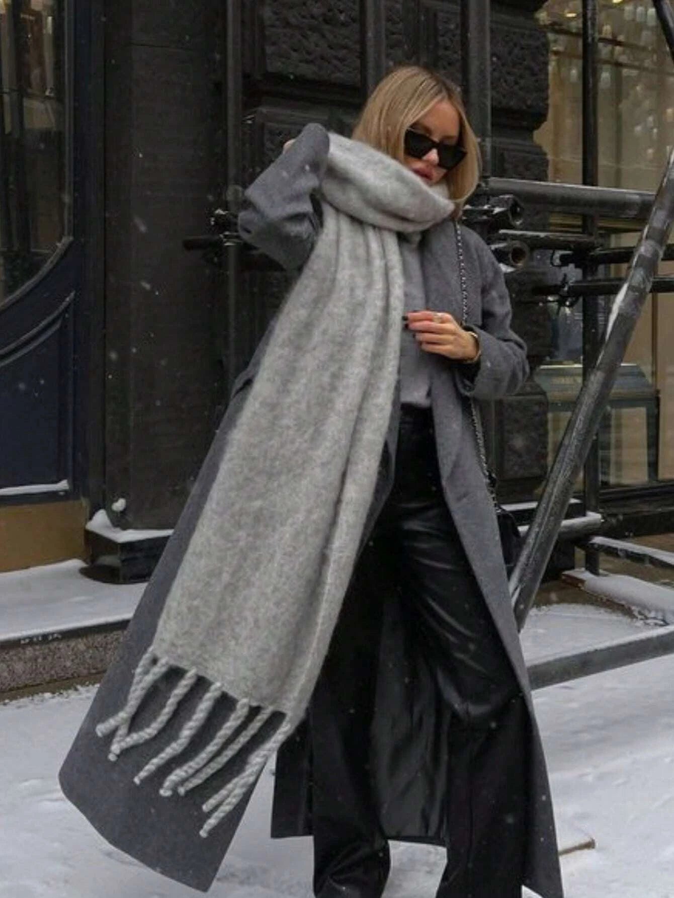 2025 Women Scarf Winter Warm Thick Shawl Wraps Fashion Solid Color Pashmina Scarves Long Tassel Hijab Stoles Bufanda Cashmere - Kimlud