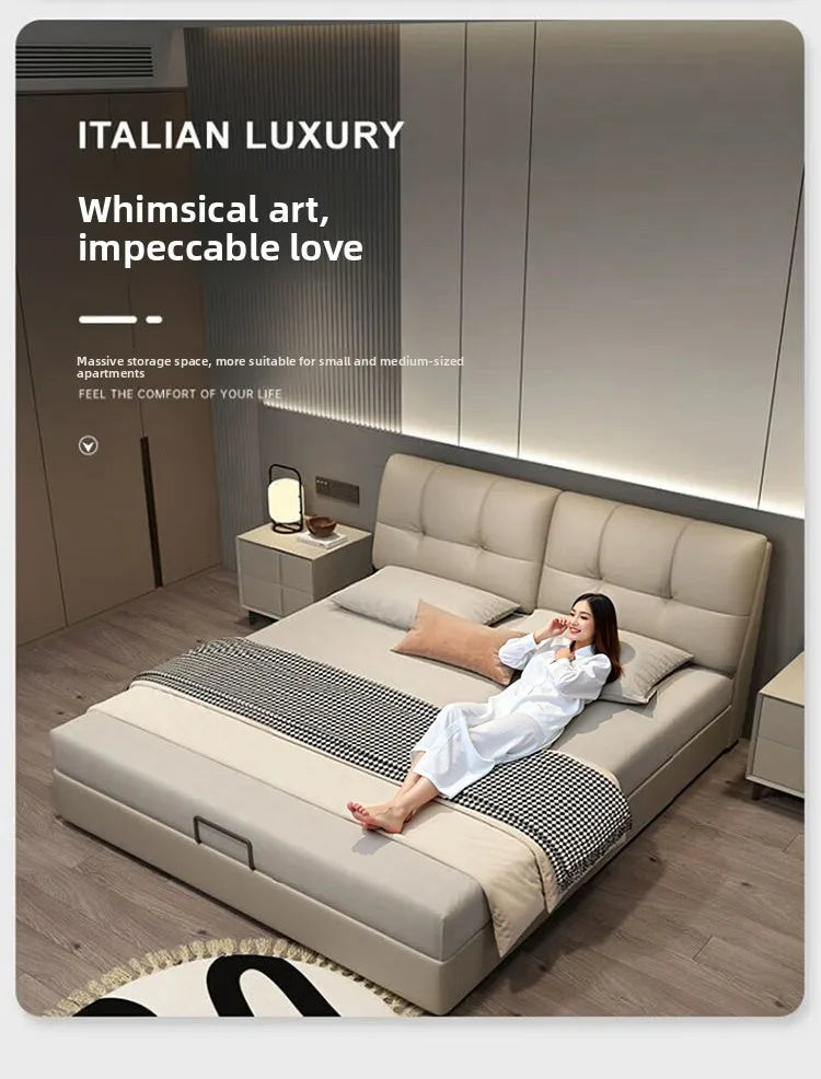 Soft package master bedroom, high-end and atmospheric storage with storage drawers, modern, simple and convenient double bed