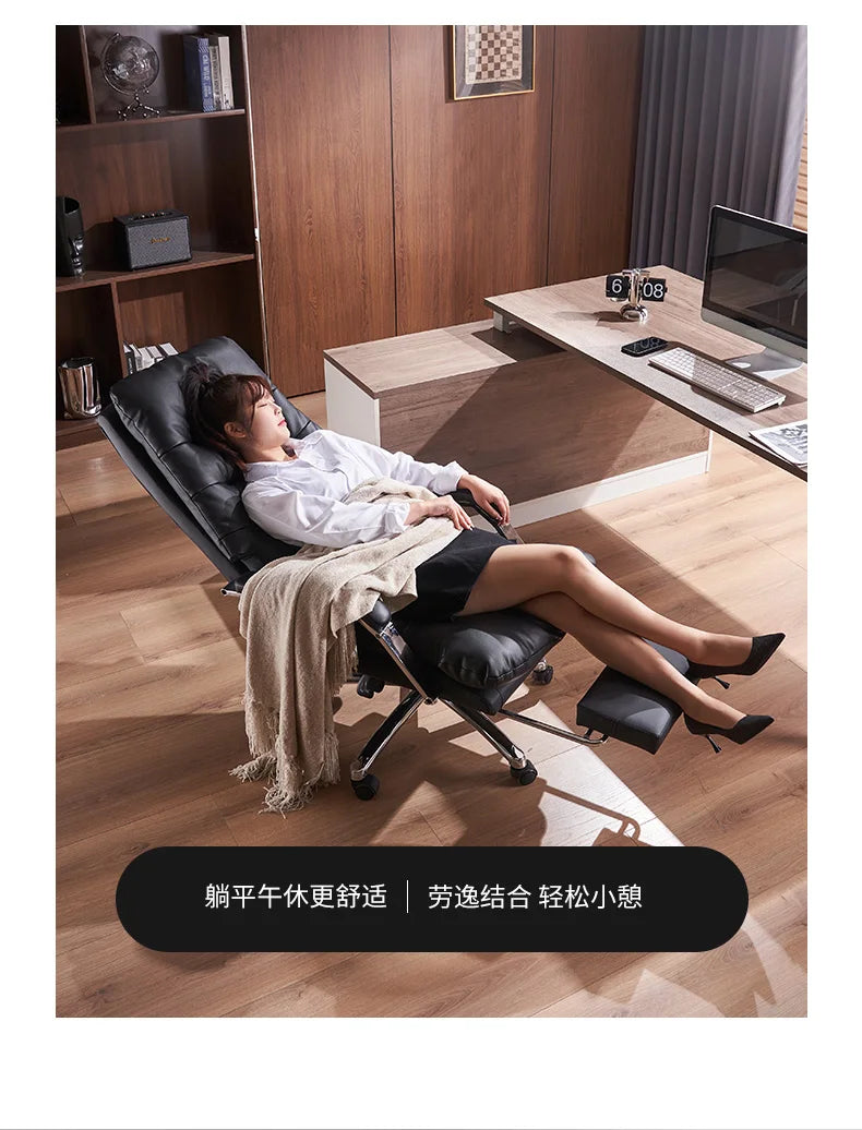 Modern Ergonomic Chair Comfy Nordic Designer Executive Footrest Backrest Wheels Chair Lazy Ergonomic Cadeira Gamer Furniture - Kimlud