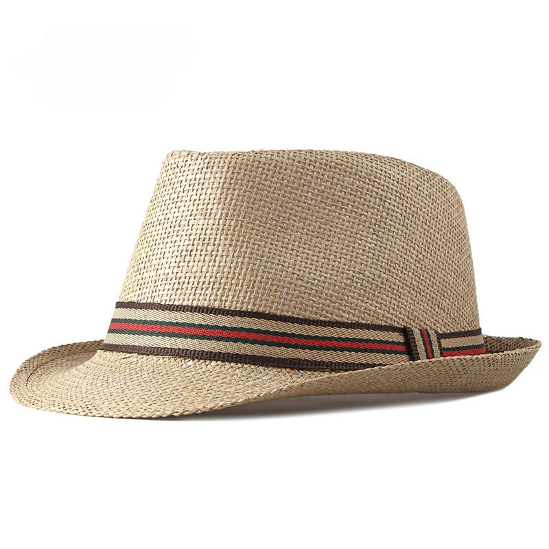 Women Beach Hats in Spring Summer British European and American Jazz Hats Men Fedoras Straw Hats Outdoor Travel Bucket...