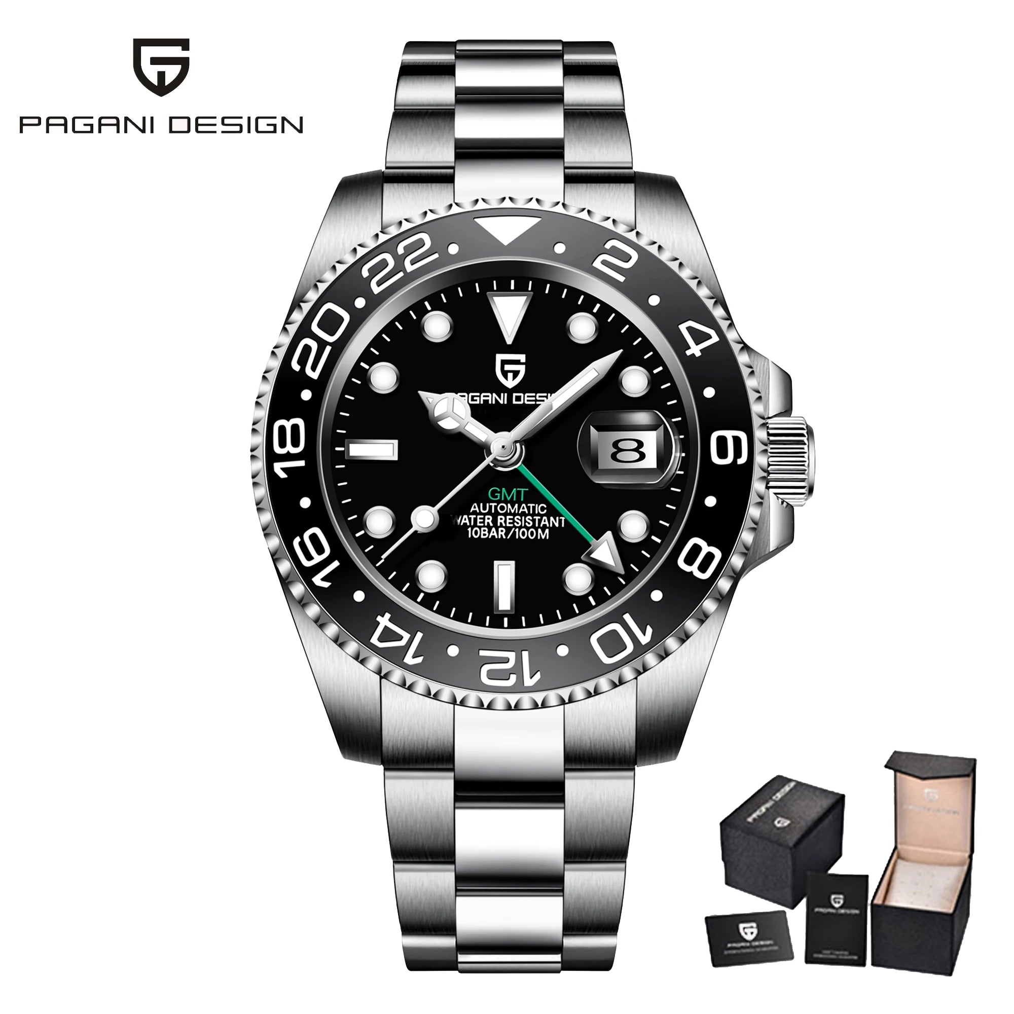 PAGANI DESIGN V3 New 40MM GMT WATCH Luxury Men Watch Ceramic bezel 100M Waterproof Luminous Sapphire Glass Men Mechanical Watch