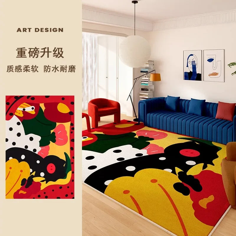 Living Room Carpet Art Irregular Color Abstract Home Bedroom Bedside Mat Easy To Care Cloakroom Coffee Table Rug Ковер Tapis 러그 - Kimlud