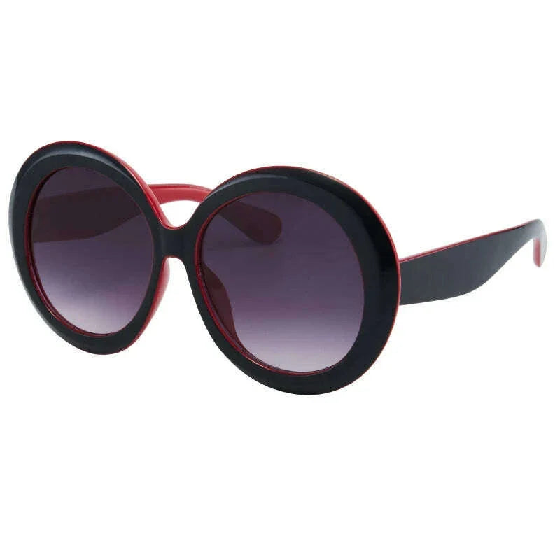 Retro Big Round Frame Sunglasses Lady Oversized Fashionable Street View Sunglasses Beach Resort Sunglasses