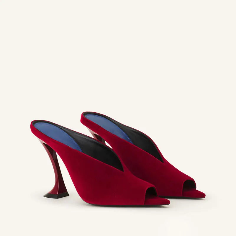 2026 Women Summer Pointed Toe Strange Heels Shoes For Woman's Peep Toe Solid Color Slip-On High Heeled Pumps Sexy Ladies Sandals - Kimlud