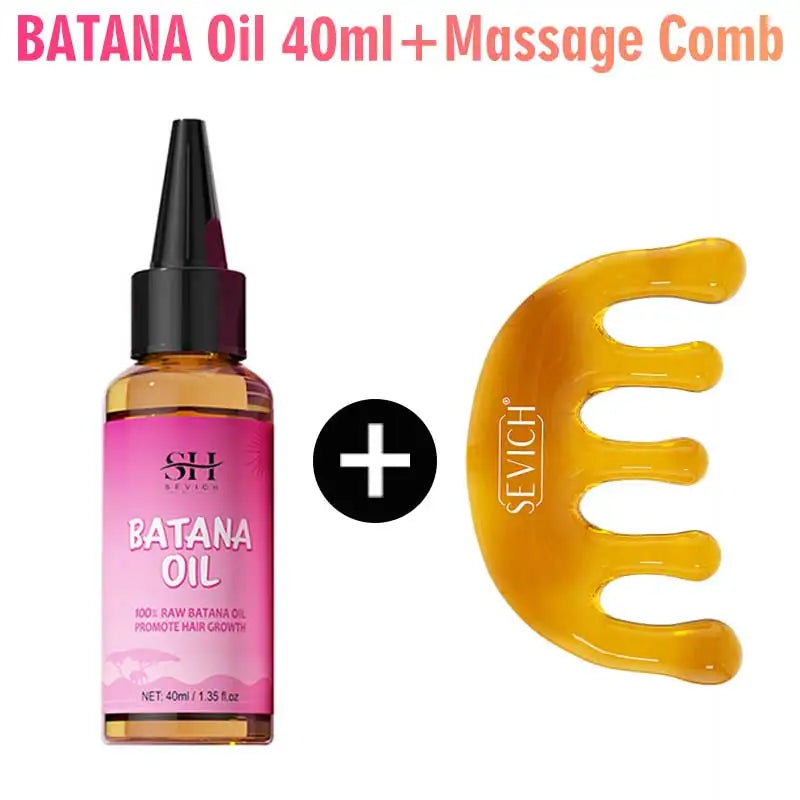 Sevich 100% Batana Oil And Scalp Massager Comb Tool Set Anti-Hair Loss Treatment Hair Growth Oil Scalp Hair...