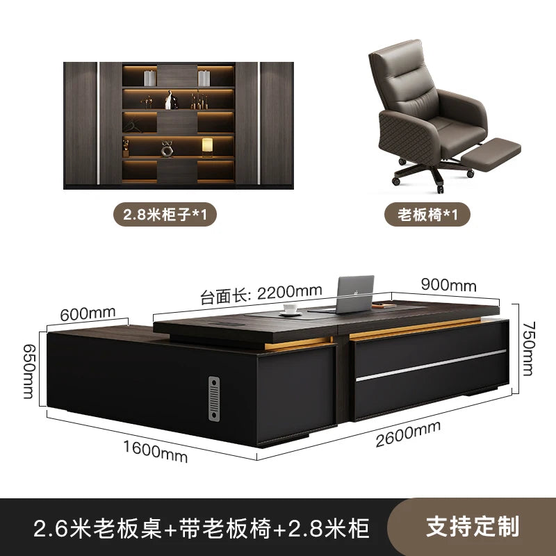 Designer Chinese Boss Table Simple Modern Chinese Reception Drawers Desks Cabinet Conference Unusual Bureau Meuble Furniture - Kimlud