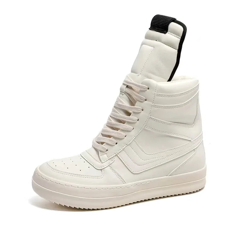 Men High Top Boots Autumn Winter Men's Shoes Street Trend Retro Motorcycle Boots Versatile Sports Casual Board Shoes