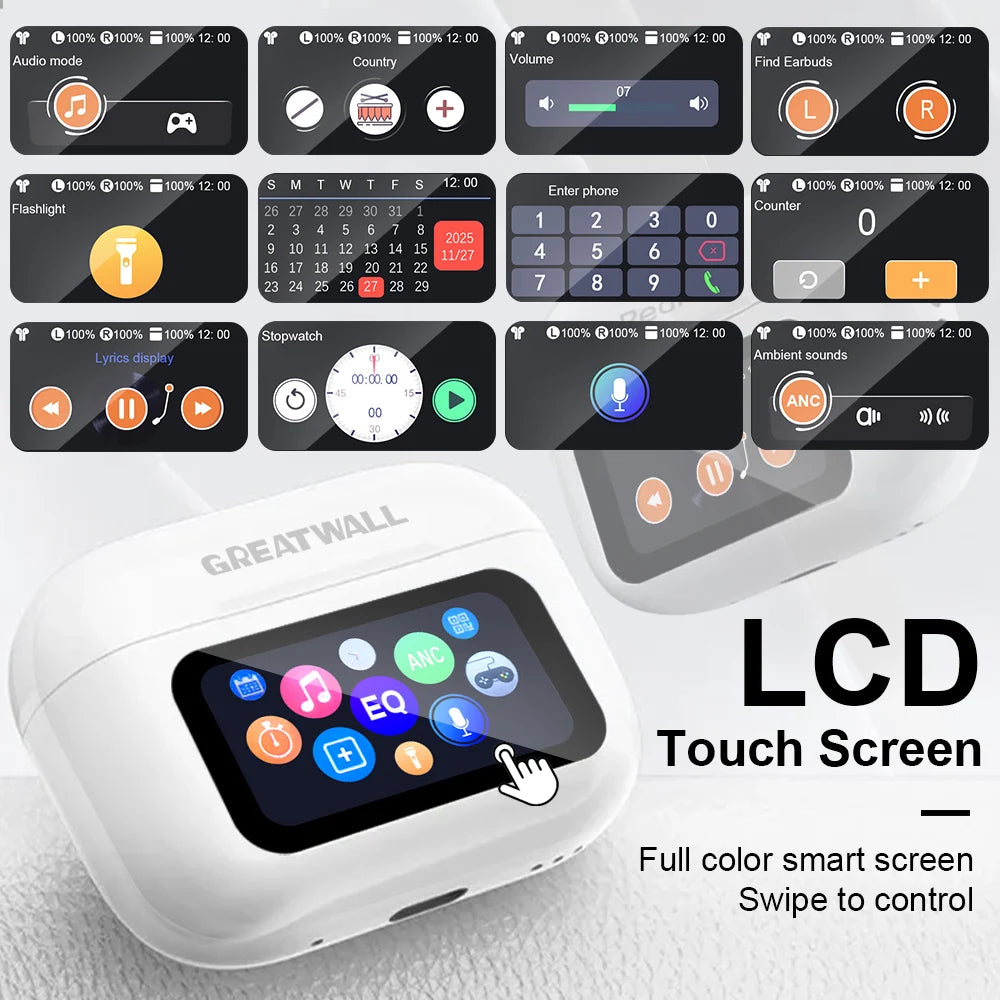 New Air Pro Wireless Bluetooth Earphones Headphones ANC Noise Reduction HiFi Sound Low Latency Earbuds HD Music Touch Headsets