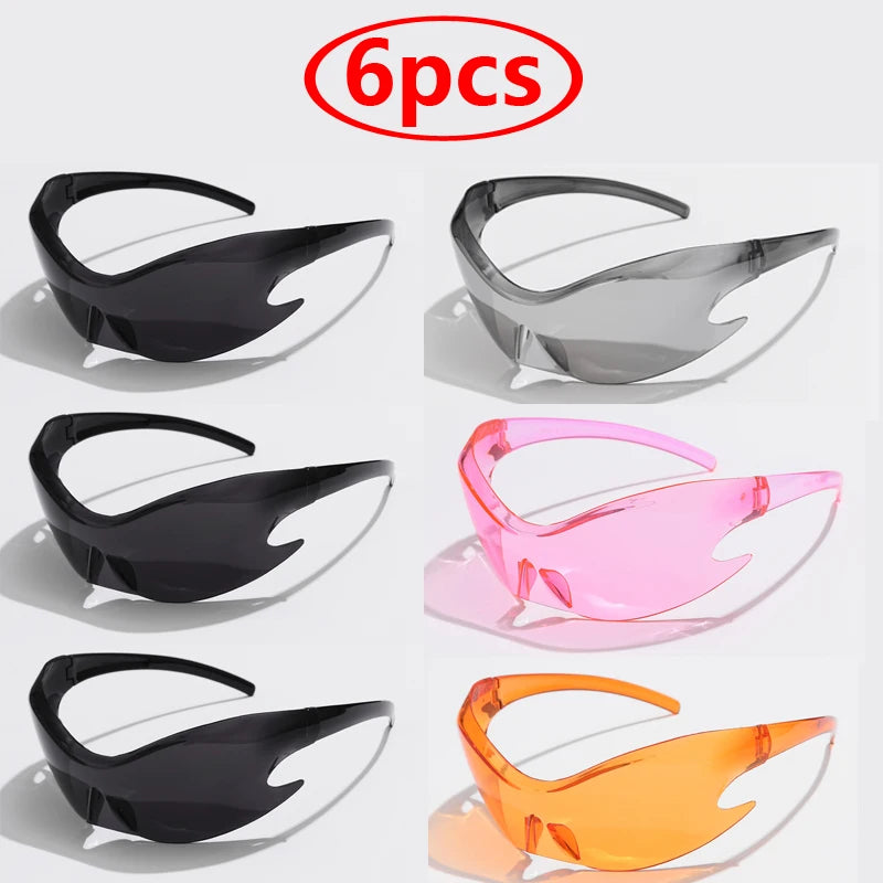 Women Men Unique Punk Style Sunglasses Luxury Brand Sports Goggle One Piece Sun Glasses For Male Cycling Hip Hop Shades UV400