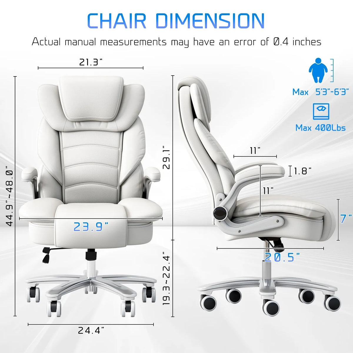 Big and Tall Fabric Computer Chair Full Stainless Steel Comfortable Ergonomic Chair | Kimlud Modern Luxury Home