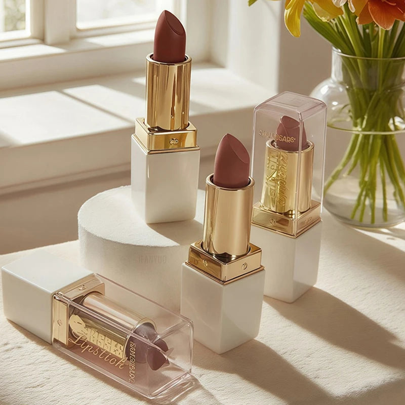 Pearlescent Purple Glitter Velvet Lipstick Waterproof Lasting Fine Shimmer Nourishing Diamond Lipstick Women Makeup...