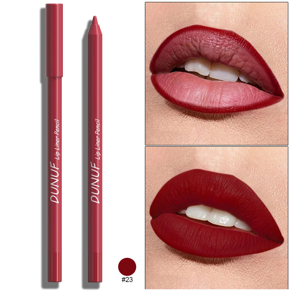 Sexy Red Matte Lipstick Pencil Nude Brown Lip Liner Pencil Contour Tint Makeup Waterproof Rose Pink Crayon Lipliner Pen...