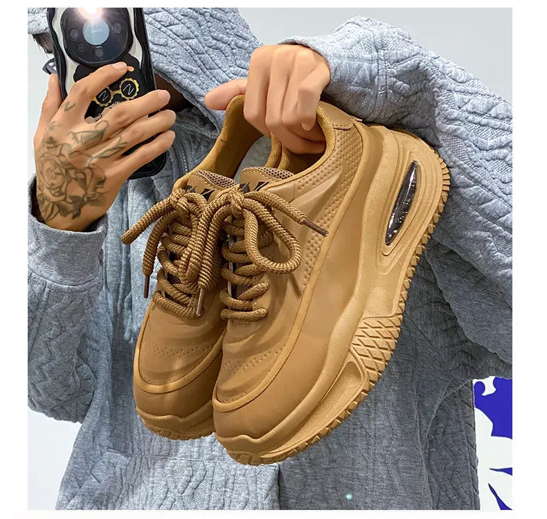 Men's Casual Sports Shoes, Fashionable Thick Soled Skateboarding Shoes, Trendy and Comfortable Men's Shoes Suitable for Outdoor - Kimlud