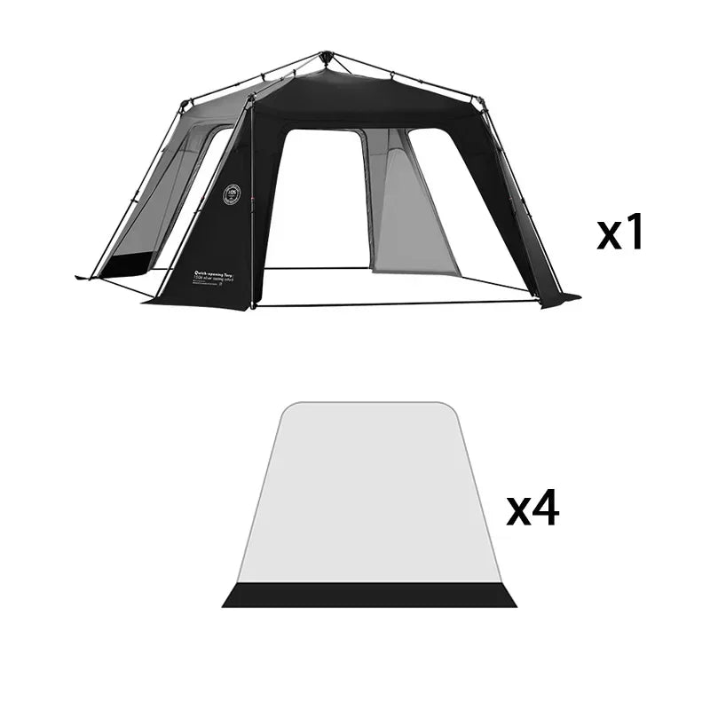 ShineTrip Auto Dome Canopy Series Silver Coated Canopy Oversized Quick Setup Sunproof Camping Auto Dome House Waterproof Tent