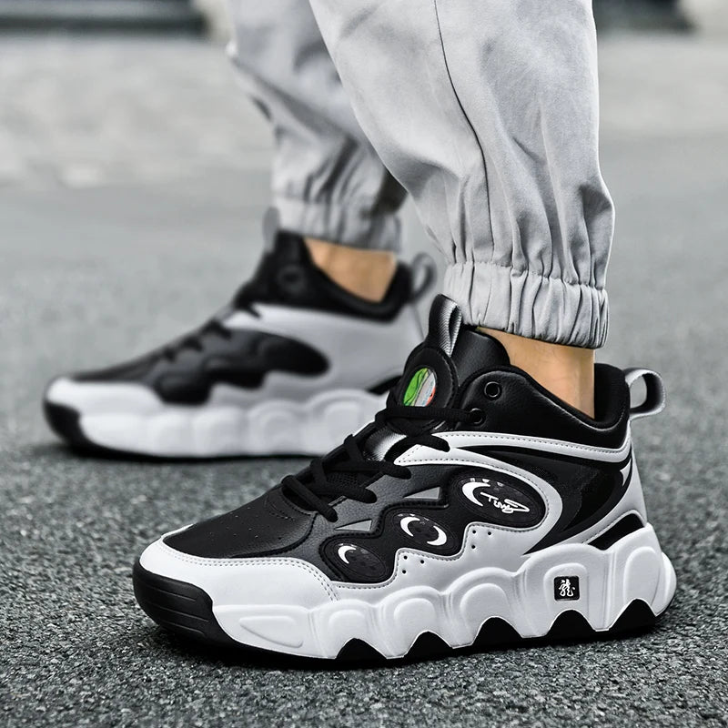 Trendy Men Shoes High Top Men Basketball Shoes Wear-resisting Non-slip Casual Sports Shoes Man Outdoor Fitness Training Sneakers