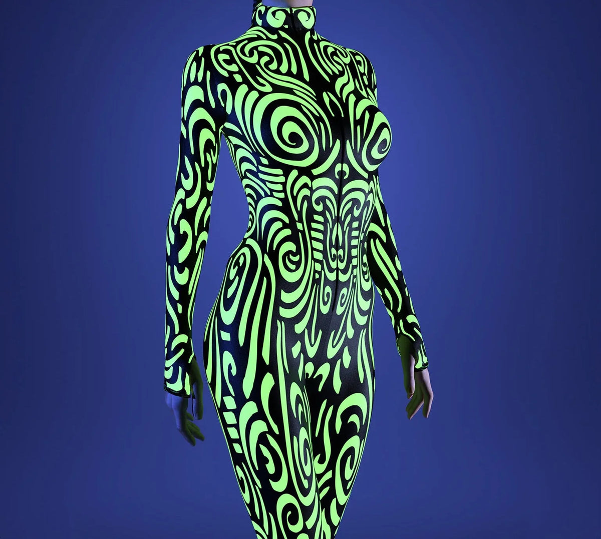 Women 3D Painted Cosplay Jumpsuit Cyberpunk Muscle Bodysuit Halloween Carnival Party Performance Zentai Suit Aerial Yoga