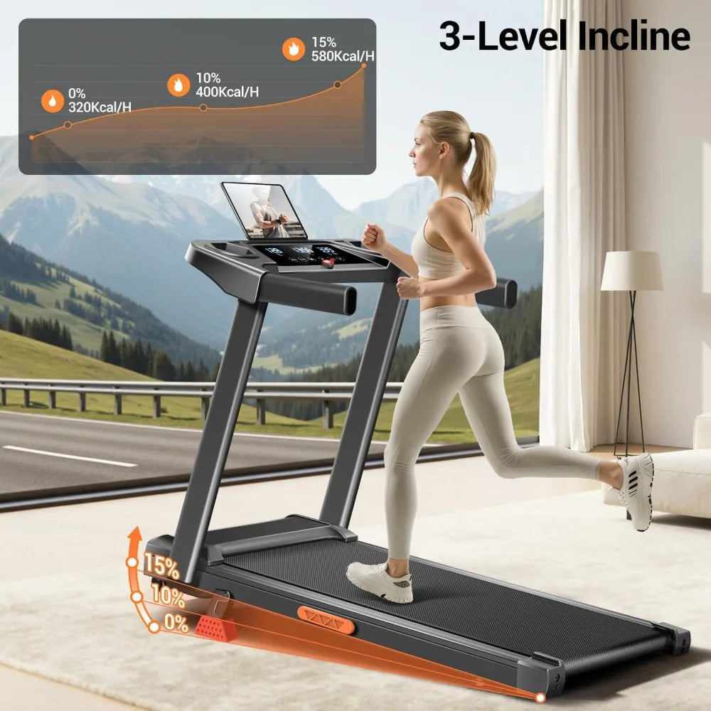 3-in-1 Foldable Treadmill with 16% Incline, 300 Lbs Capacity, Quiet Motor for Home Office - Kimlud