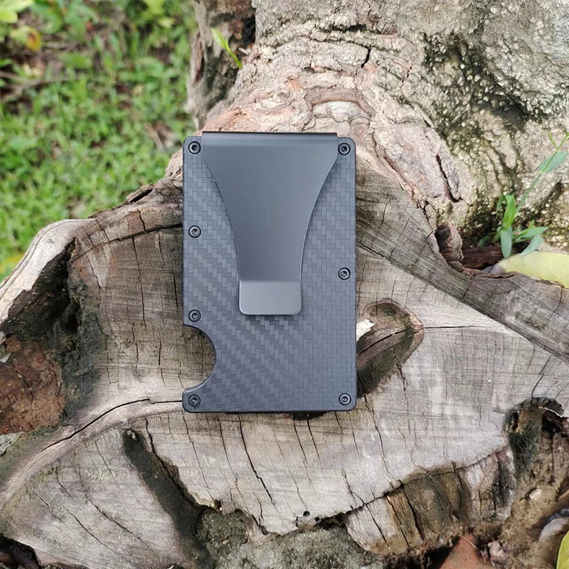 RFID Clip Metal Wallet Blocking Aluminum Minimalist Credit Card Holder Money Wallets 2024 All Color Slim Business Bank Id Case