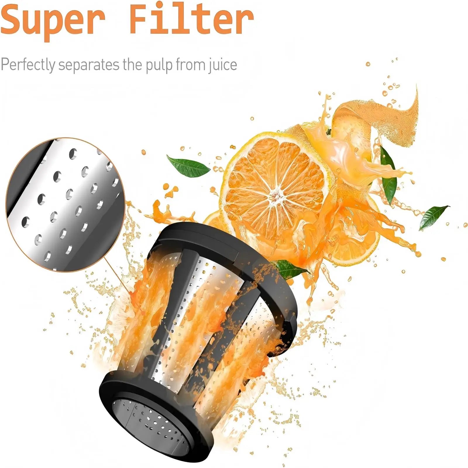 WHALL Slow Masticating Juicer, Cold Press Juicer, Slow Juicer for Home Use.