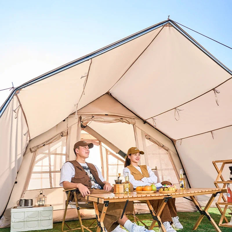 A Inflatable Camping Outdoor 2 Rooms 3-5 People Air Pump Inflatable Cabin House Tent | Kimlud Outdoor Luxury Table