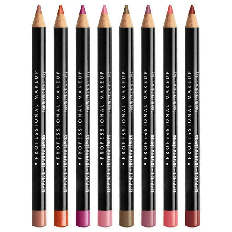 Slim Lip Pencil Nude Matte Creamy Lipstick Long-lasting Waterproof Plumping Lip Stain Natural Brown Lipliner Professional Makeup