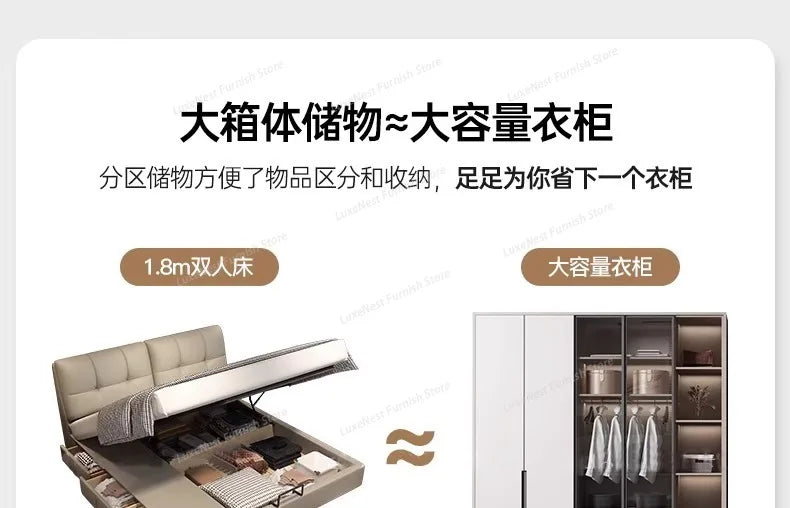 Barrier Accessories Double Bed Mattresses Stuff Luxury Bedroom Double Bed Headboards Loft Letto Matrimoniale Furniture Home