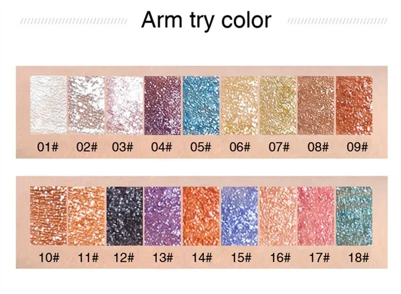 New Make Up Liquid Eyeshadow Waterproof Glitter Pigments Purple Gold Metalic Women Beauty Gel Eye Shadow Cream 18 Colors...