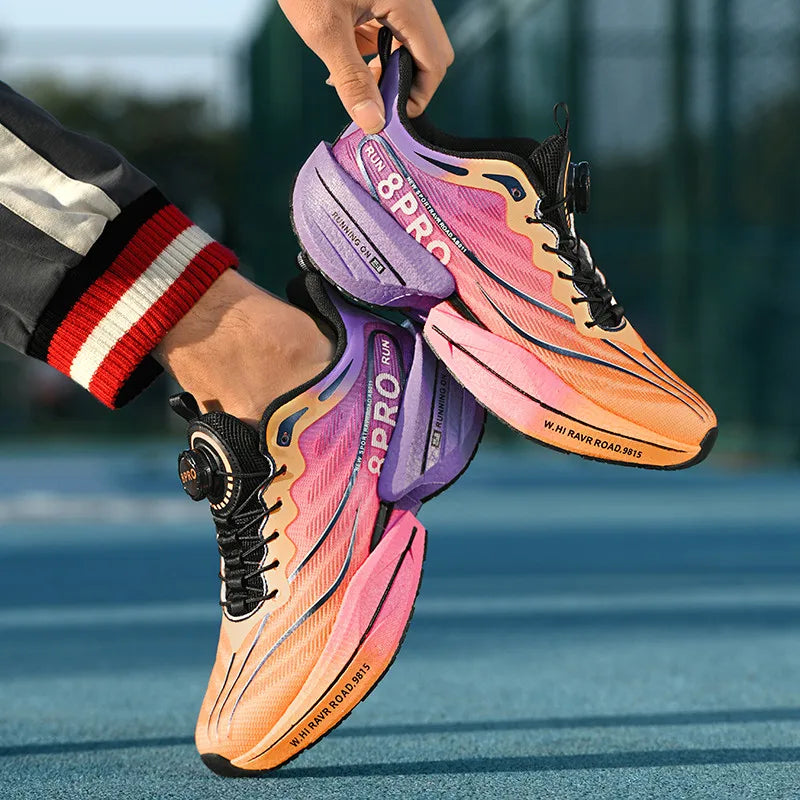 Marathon Carbon Plate Sports Running Shoes Men New Breathable Lightweight Mesh Sport Shoes Women Comfortable Nonskid Sneakers - Kimlud