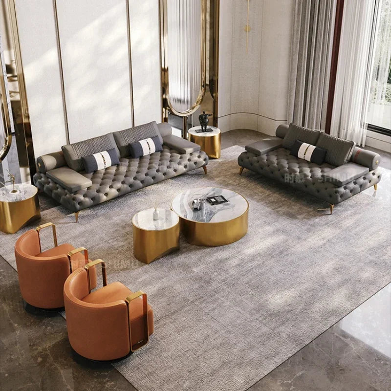 Italian Genuine Leather Sofas Sectional Modern Luxry Designer Loveseat Sofa 3 Piece Set Woonkamerbanken Living Room...