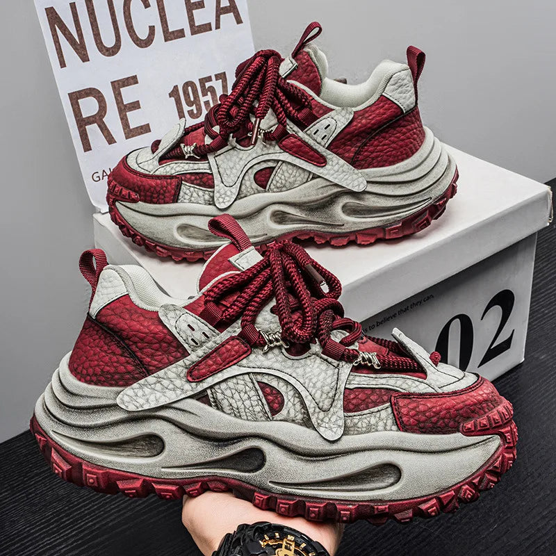 2026 Casual Men's Platform Sneakers Fashion Thick-soled Man's Shoes Designer High-end Cushioning Jogging Shoes Zapatillas Hombre