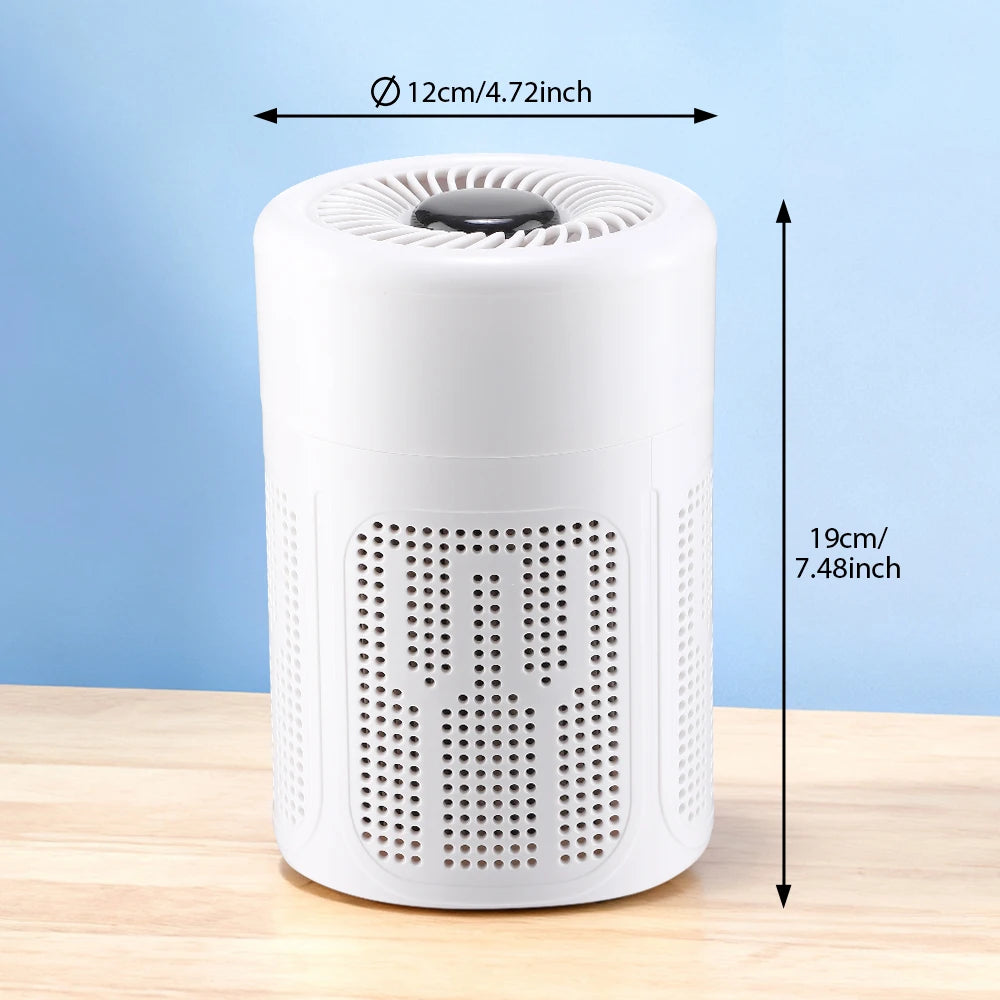 Mini Desktop Air Purifier Negative Ion HEPA Filter Air Cleaner with Fragrance Tablet Home Car Purifiers Air Eliminates Odors Pet