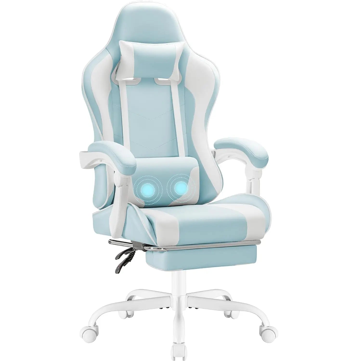 Gaming Chair, Video Game Chair with Footrest and Massage Lumbar Support, Ergonomic Computer Chair Height Adjustable, Customized