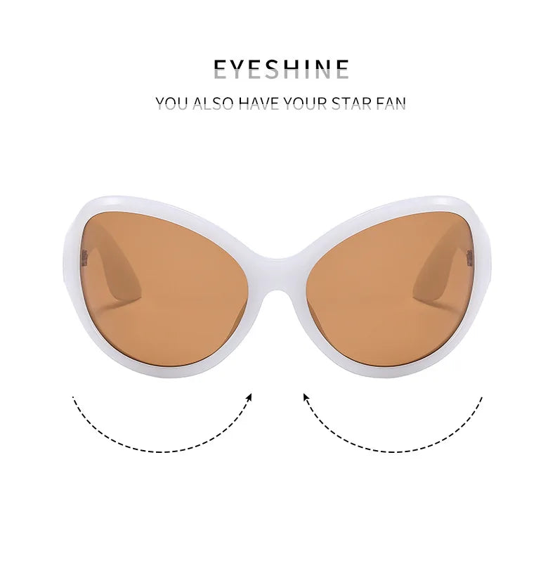 Fashion Luxury Brand Oversized Oval Y2K Punk Sunglasses Men Women Trend Hip Hop Personality Outdoors Driving Sunglasses UV400 - Kimlud