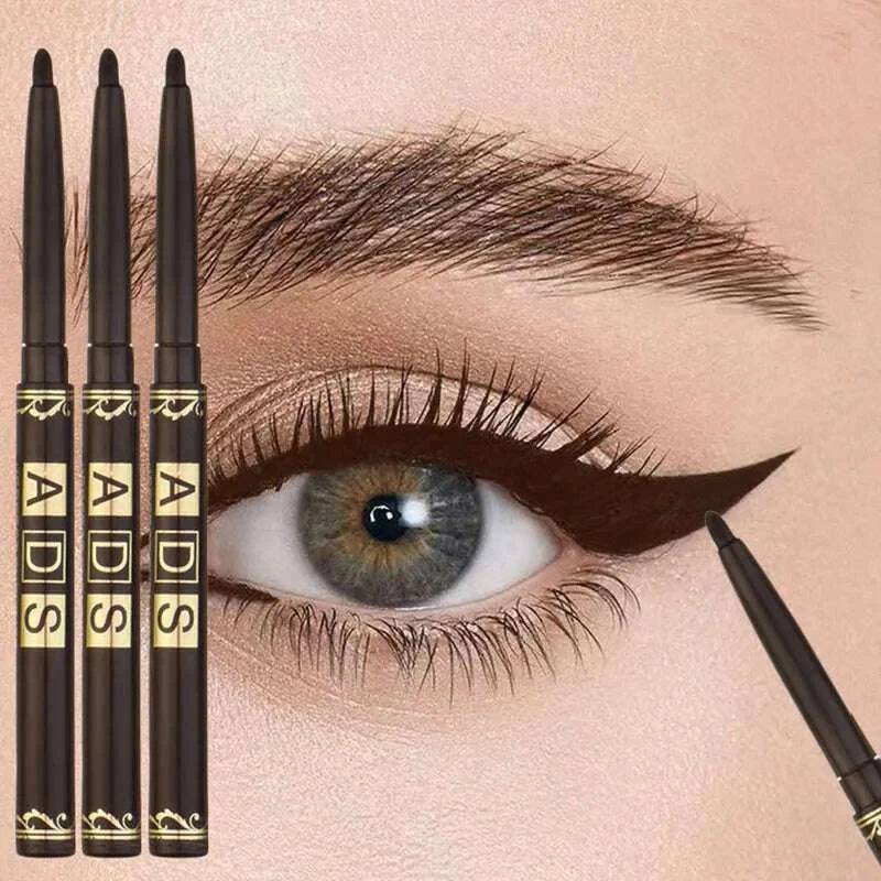 3pcs Black Eyeliner Pencils -Waterproof, Sweatproof & Smudge-Proofwith Easy Twist Application for Flawless Eye Makeup