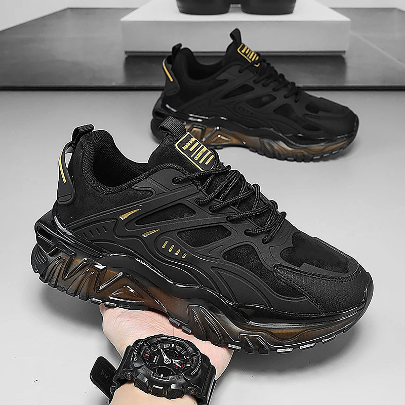 Men's Casual Sports Shoes, Suitable for All Seasons, Large Size Men's Everyday Footwear, with Thick-Soled Cushioning and Low-Top Design, Both Stylish and Practical, Ideal for Commuting; Reinforced Shoelace Design, Non-Slip an