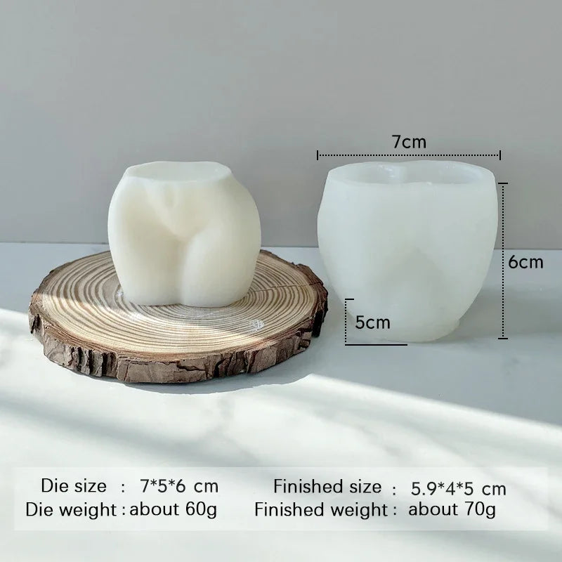 3D Large Hip Candle Mold Plump Ass Torso Candle Silicone Mold Buttock Scented Candle Aromatherapy Women Chest Soap Plaster Mould