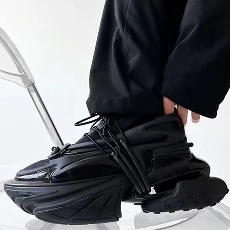 Designer Luxury Brand Sneakers Women Lace-up Thick Bottom Hollow Mixed Color Female Shoes Leisure Outdoor Fashion Runway Shoes - Kimlud