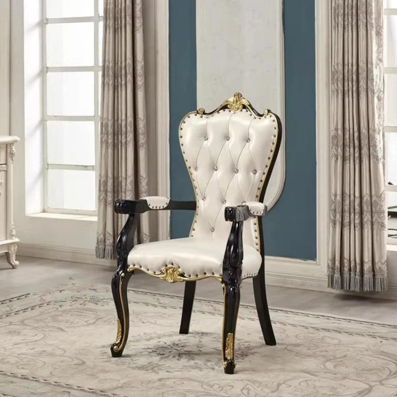 European Light Luxury Chairs Simple Solid Wood Party Unusual Adult Restaurant Chairs Design Comfy Lounge Stoel Home Furniture - Kimlud