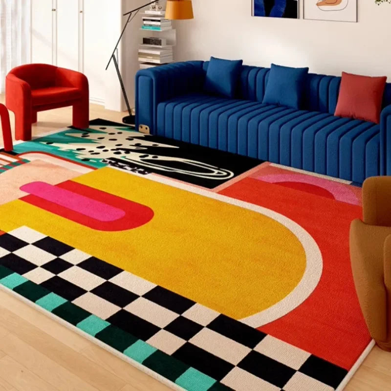 Living Room Carpet Art Irregular Color Abstract Home Bedroom Bedside Mat Easy To Care Cloakroom Coffee Table Rug Ковер Tapis 러그 - Kimlud