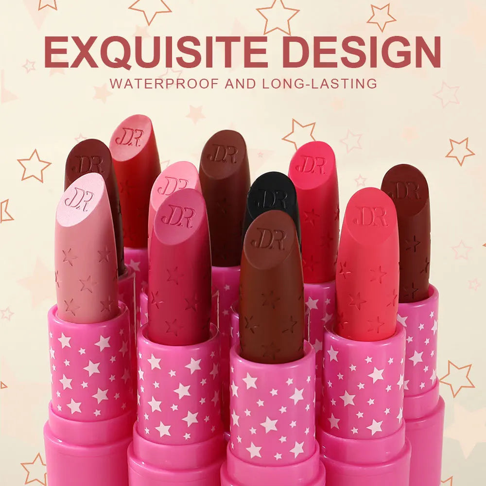 Nude Pink Lipstick Stick Waterproof Sexy Rose Red Velvet Matte Lipstick Lasting Non-stick Cup Lip Gloss Lips Makeup...