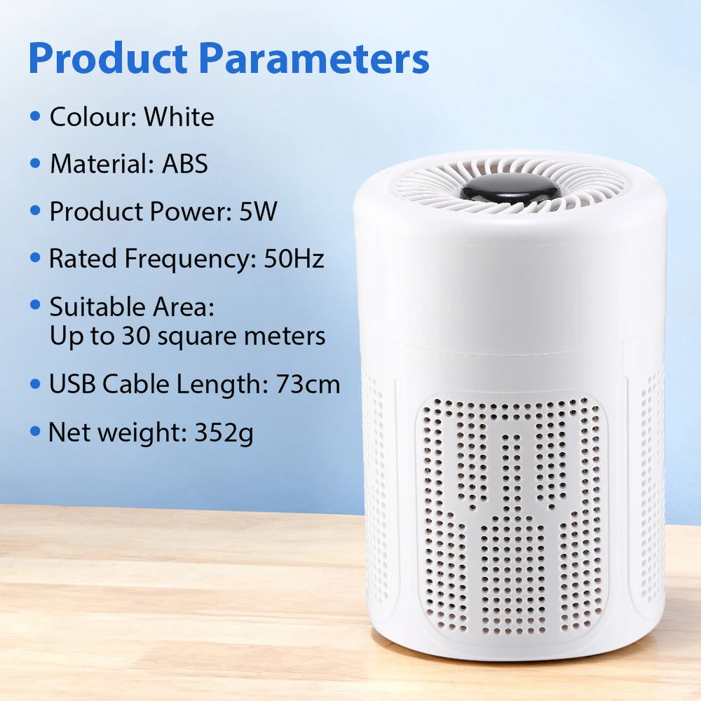 Mini Desktop Air Purifier Negative Ion HEPA Filter Air Cleaner with Fragrance Tablet Home Car Purifiers Air Eliminates Odors Pet