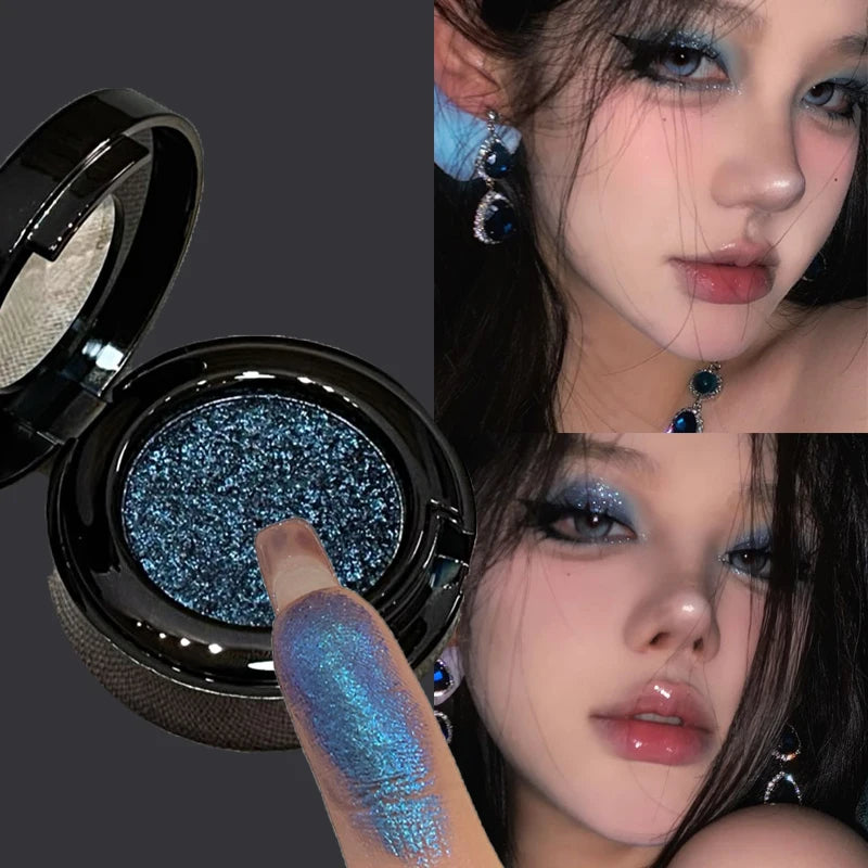 Metallic Glitter Smoked Green Eyeshadow Cream Chameleon Blue Sparkling Shimmer Highlighter Eyeshadow Palette Eye Shadow Makeup - Kimlud