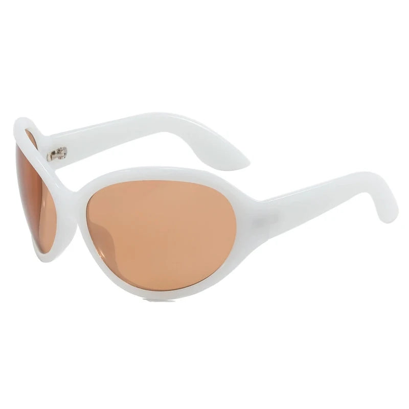 Punk Oversized Oval Frame Trendy Cycling Women's Sunglasses New Luxury Design Men Sunglass Drive Sports Windproof Goggles UV400 - Kimlud